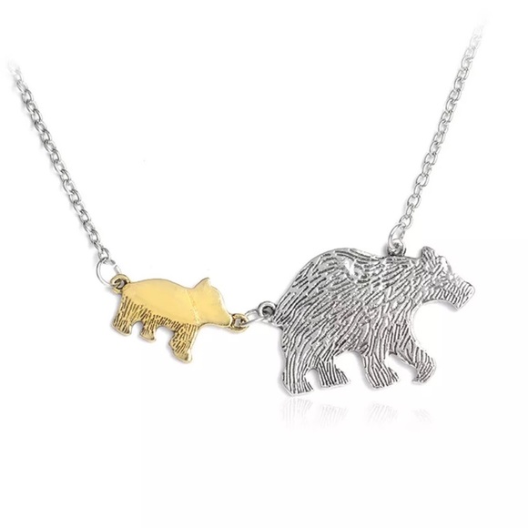 Mother bear and 1 cub necklace Mama bear 🐻 - Picture 1 of 1